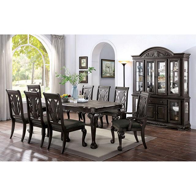 Petersburg Dark Gray Dining Table w/ 1x18"Leaf Dining Table FOA East