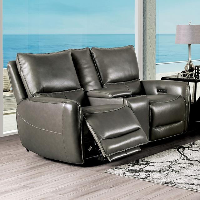 PHINEAS Power Loveseat, Gray Loveseat FOA East