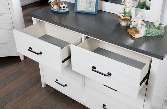 PRIAM Dresser, White/Gray Dresser FOA East