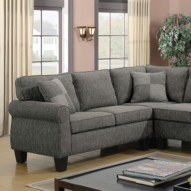 Rhian Dark Gray Sectional Sectional FOA East