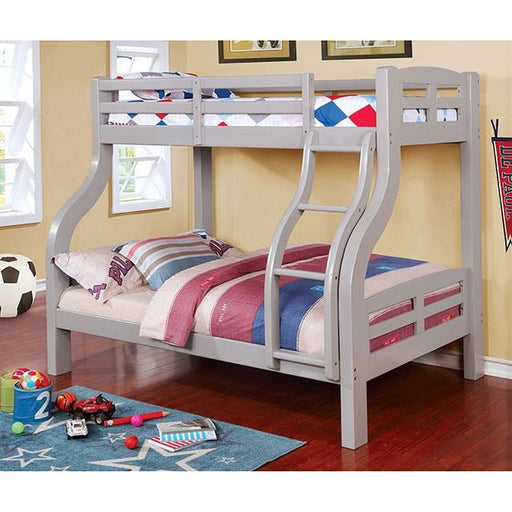 SOLPINE Gray Twin/Full Bunk Bed Bunk Bed FOA East