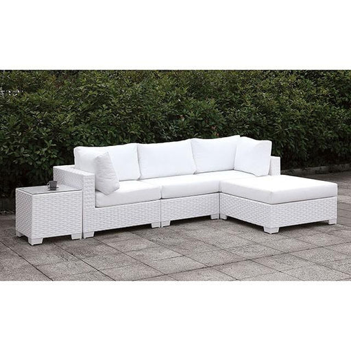 Somani L-Sectional W/ RIGHT Chaise + Coffee Table Outdoor Seating Set FOA East