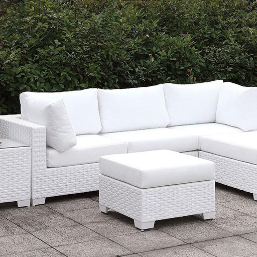 Somani SMALL L-Sectional W/ RIGHT Chaise + Ottoman Outdoor Seating Set FOA East