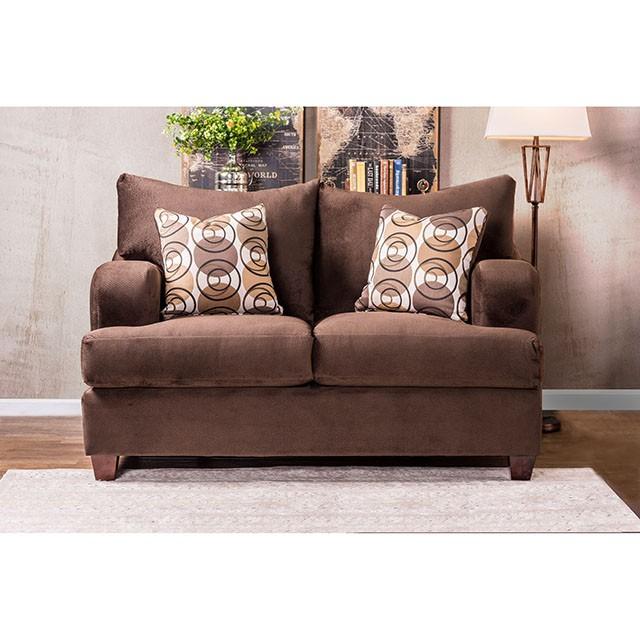 WESSINGTON Chocolate Love Seat Loveseat FOA East