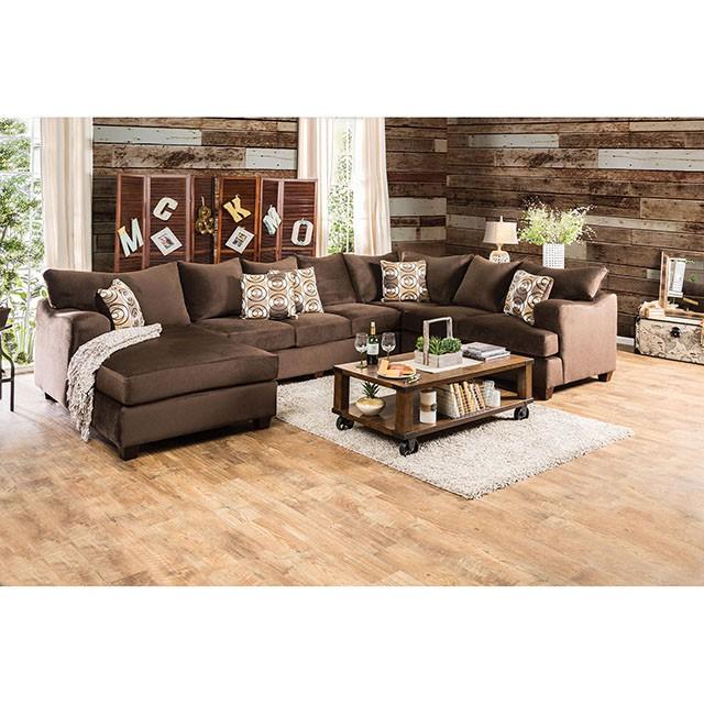 WESSINGTON Chocolate U-Shaped Sectional Sectional FOA East