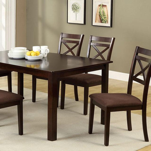 Weston II Espresso 7 Pc. Dining Table Set Dining Room Set FOA East