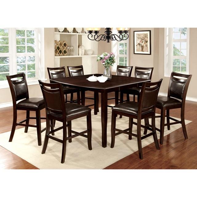 WOODSIDE II Dark Cherry/Espresso Counter Ht. Table w/ 18" Leaf Dining Table FOA East