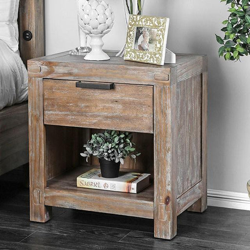 Wynton Weathered Light Oak Night Stand Nightstand FOA East