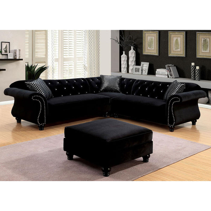 JOLANDA II Black Sectional, Black Sectional FOA East