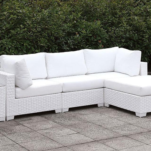 Somani L-Sectional W/ RIGHT Chaise + Coffee Table Outdoor Seating Set FOA East