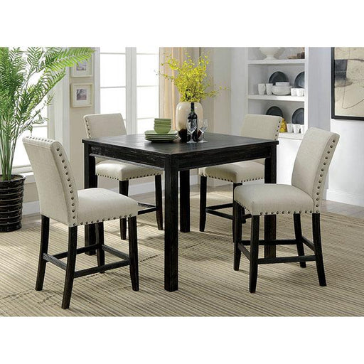 Kristie Antique Black 5 Pc. Counter Ht. Table Set Dining Room Set FOA East