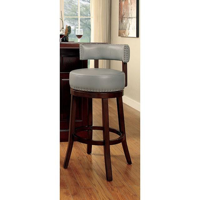 SHIRLEY Dark Oak/Gray 24" Bar Stool Barstool FOA East