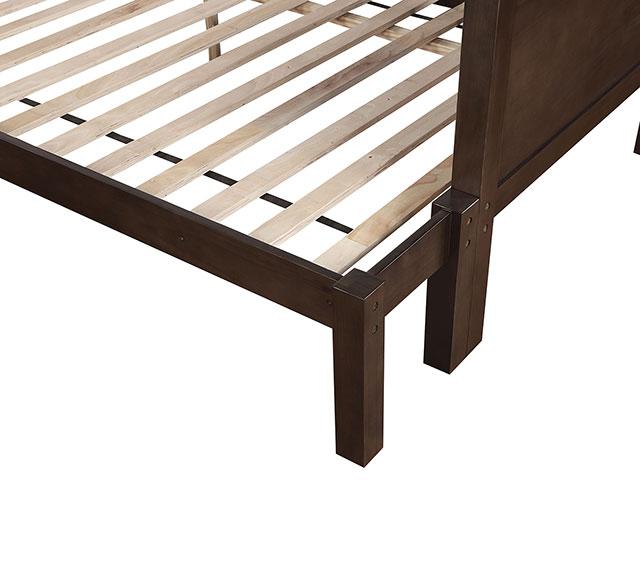 STAMOS Twin/Full Bunk Bed, Walnut Bunk Bed FOA East