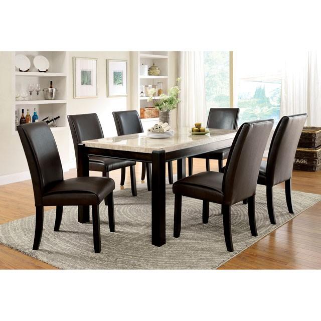 GLADSTONE I Dark Walnut/Ivory Dining Table Dining Table FOA East