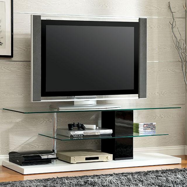 Neapoli Black/White 63" TV Console TV Stand FOA East