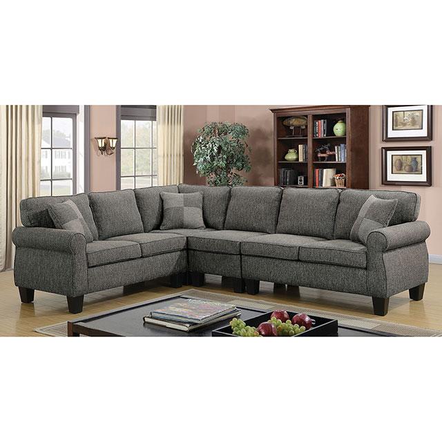 Rhian Dark Gray Sectional Sectional FOA East