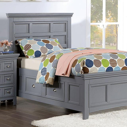 CASTLILE Twin Bed, Gray Bed FOA East