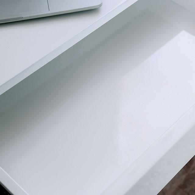 Loke White/Chrome Computer Desk Desk FOA East