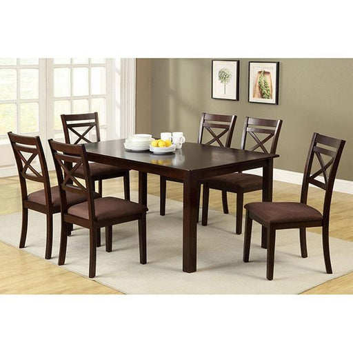 Weston II Espresso 7 Pc. Dining Table Set Dining Room Set FOA East