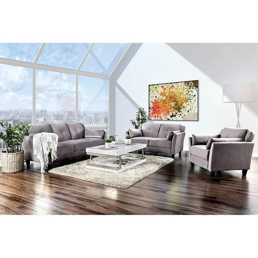 YSABEL Warm Gray Love Seat, Warm Gray (K/D) Loveseat FOA East