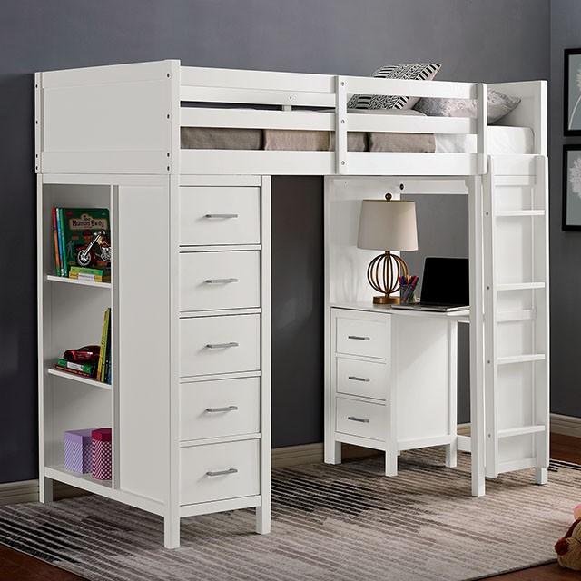 CASSIDY Twin Loft Bed w/ Drawers Loft Bed FOA East