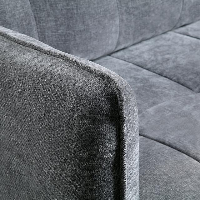 LYNDA Sofa w/ Pillows, Dark Gray Sofa FOA East