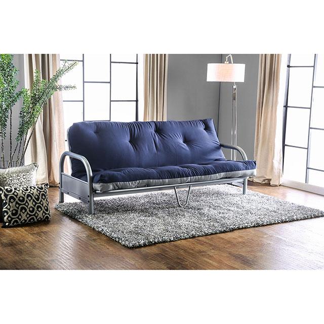 Aksel Black/Red Futon Mattress, Navy & Gray Futon Mattress FOA East