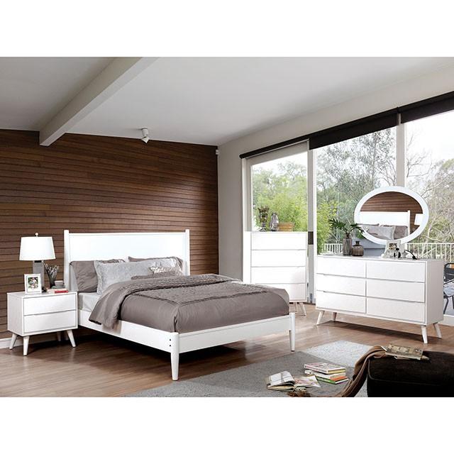 LENNART II White E.King Bed Bed FOA East