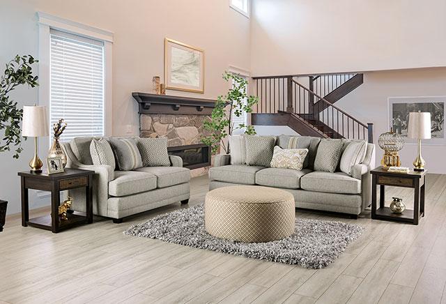 STEPHNEY Sofa, Gray/Gold Sofa FOA East