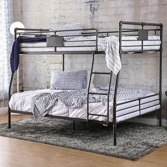 Olga I Antique Black Full/Queen Bunk Bed Bunk Bed FOA East