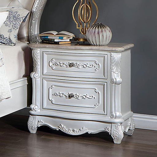 ROSALIND Night Stand, Pearl White Nightstand FOA East