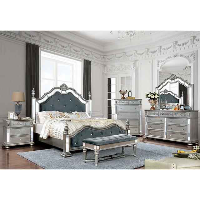 Azha Silver/Gray Cal.King Bed Bed FOA East