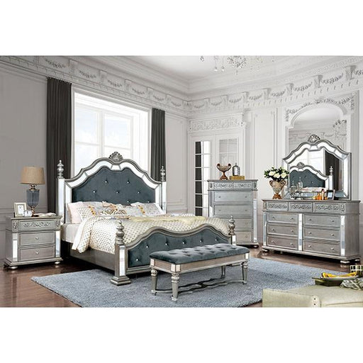 Azha Silver/Gray Queen Bed Bed FOA East