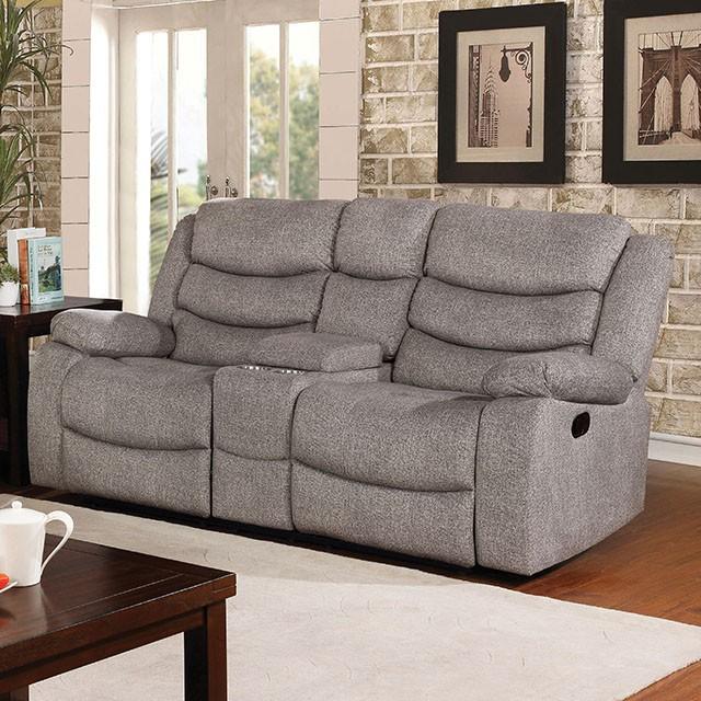 Castleford Light Gray Console Love Seat Loveseat FOA East