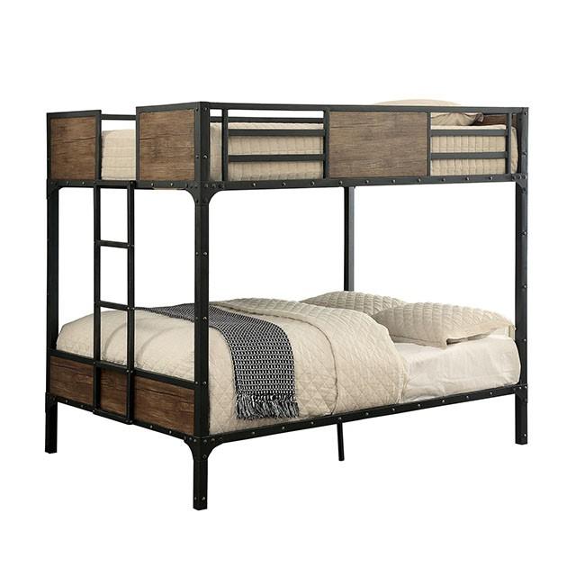 CLAPTON Black Full/Full Bunk Bed Bunk Bed FOA East