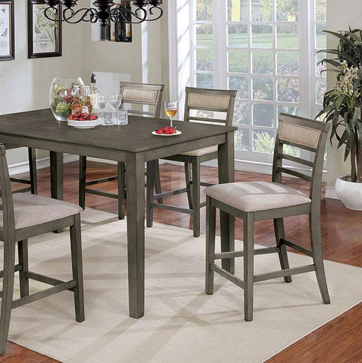 Fafnir Weathered Gray/Beige 7 Pc. Counter Ht. Table Set Dining Room Set FOA East