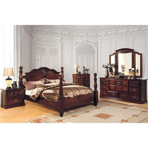 Tuscan II Glossy Dark Pine E.King Bed Bed FOA East