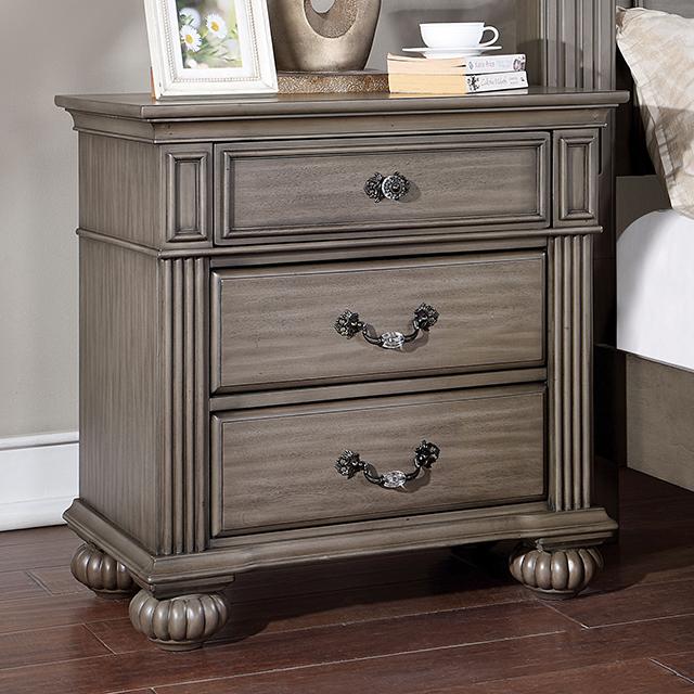 SYRACUSE Night Stand, Gray Nightstand FOA East