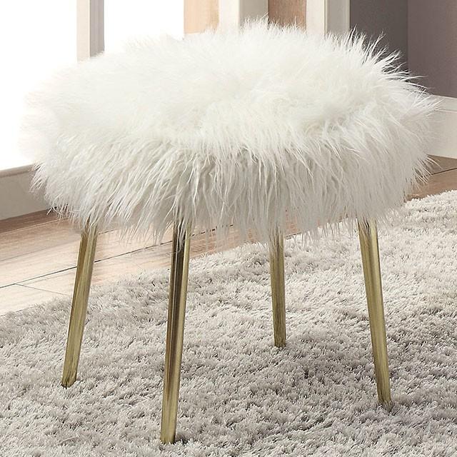 Caoimhe White/Gold Ottoman Ottoman FOA East