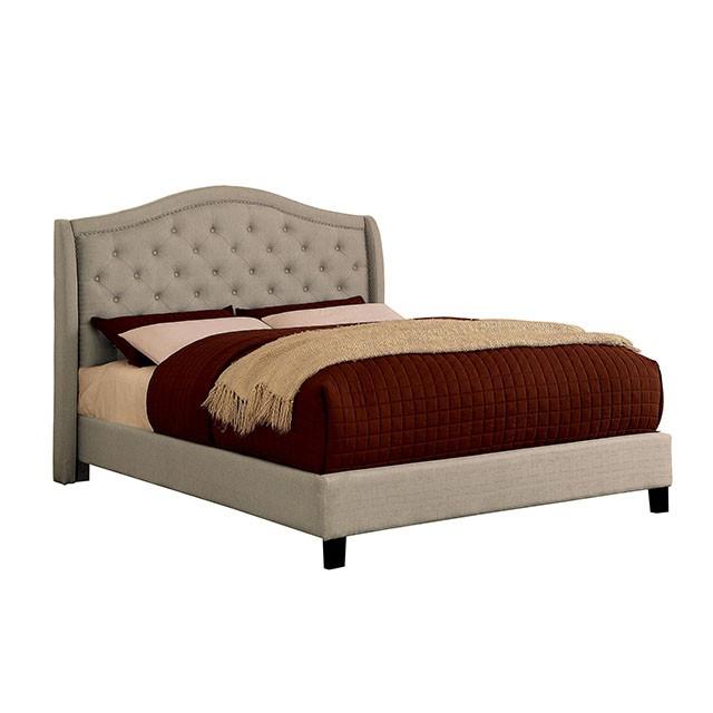 CARLY Queen Bed, Warm Gray Bed FOA East