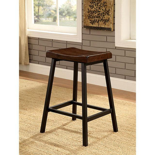 Lainey Medium Weathered Oak/Black Counter Ht. Stool (2/CTN) Barstool FOA East