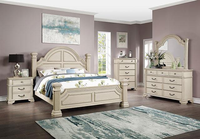 PAMPHILOS Queen Bed, White Bed FOA East