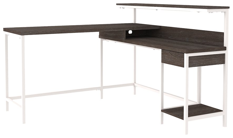 Dorrinson Home Office L-Desk with Storage Desk Ashley Furniture