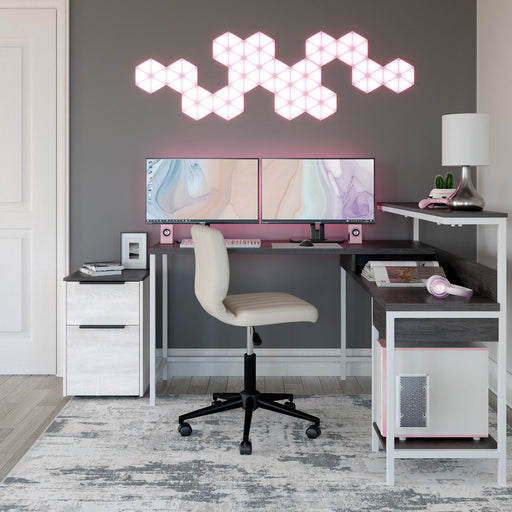 Dorrinson Home Office L-Desk with Storage Desk Ashley Furniture