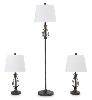 Brycestone Floor Lamp with 2 Table Lamps Lamp Ashley Furniture