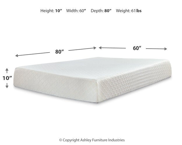 10 Inch Chime Memory Foam Mattress Set Mattress Set Ashley Furniture