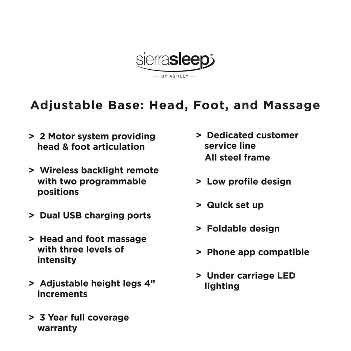 Head-Foot Model Better Extra Long Adjustable Base (2 Required) Adjustable Base Ashley Furniture