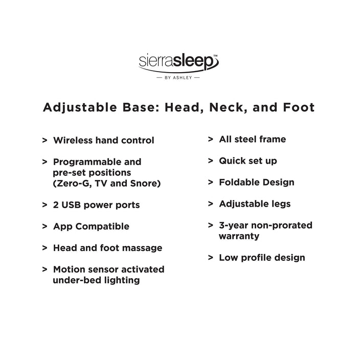 Head-Foot Model Best Extra Long Adjustable Base (2 Required) Adjustable Base Ashley Furniture
