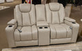 Elevate Edges Glider Reclining Loveseat with Console - Dayton Discount Furniture