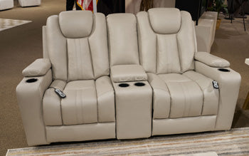 Elevate Edges Glider Reclining Loveseat with Console - Dayton Discount Furniture